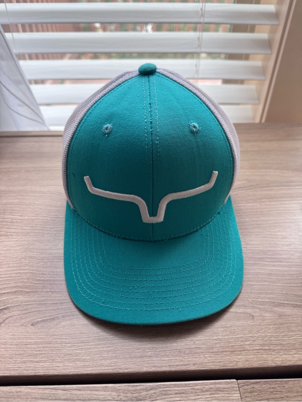 Kimes Ranch Teal and White Logo Trucker Hat